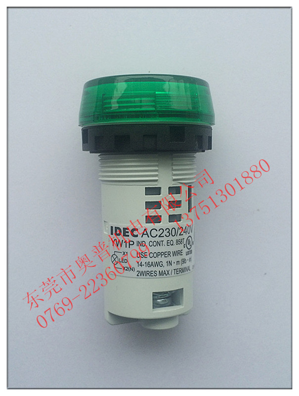 【原裝正品】和泉IDEC 22孔徑LED指示燈YW1P-1BUQM3G-AC220V綠色